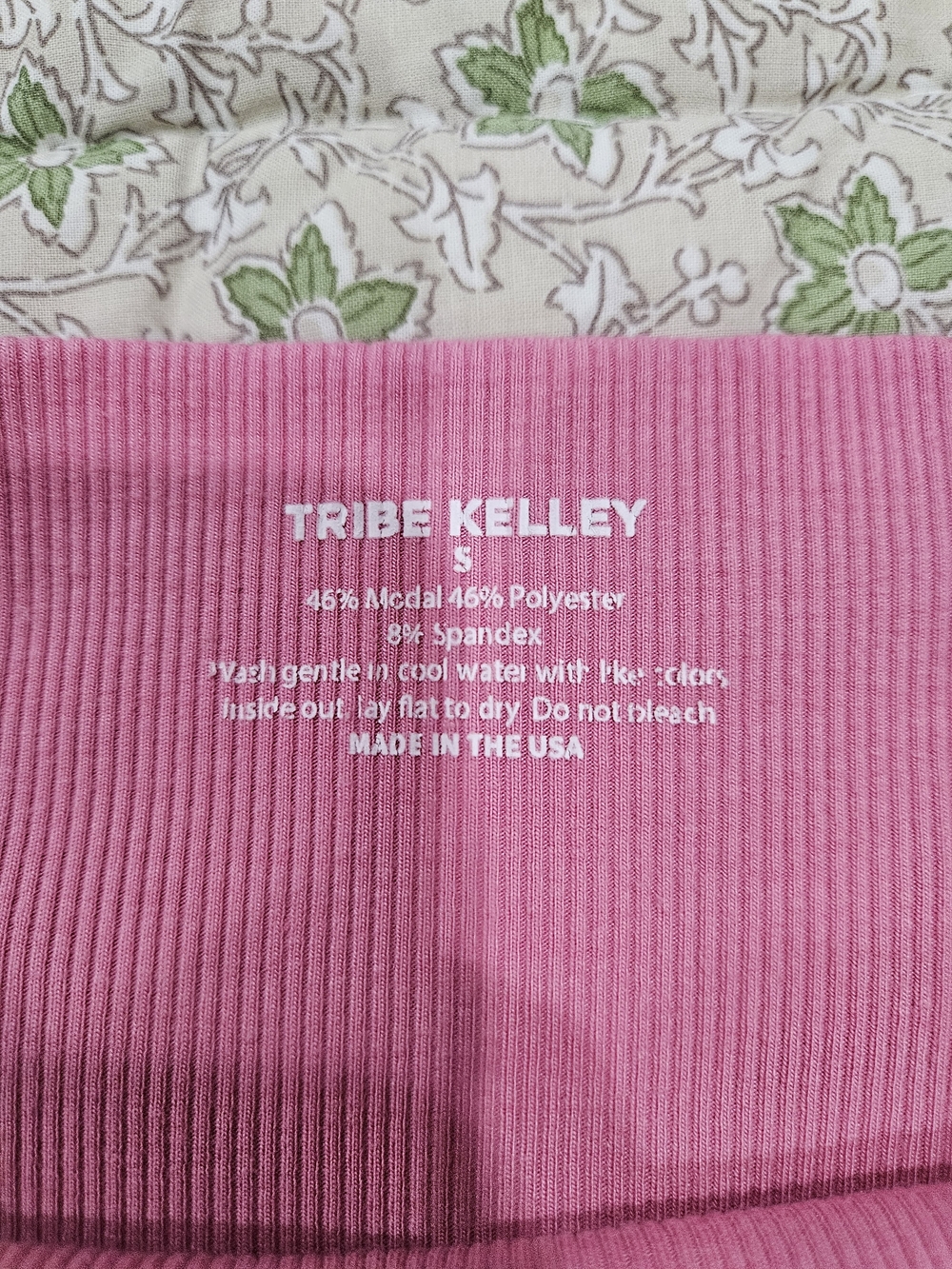 Tribe Kelley Pink Ribbed Flare Leggings